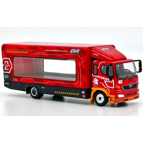 [即將到貨 請點貨到通知] POP RACE 1/64 EVA Racing Trans Porter HINO 500 運輸車 EVA-02 貳號機 POP RACE 1/64 EVA Racing Trans Porter HINO 500 運輸車 EVA-02 貳號機
