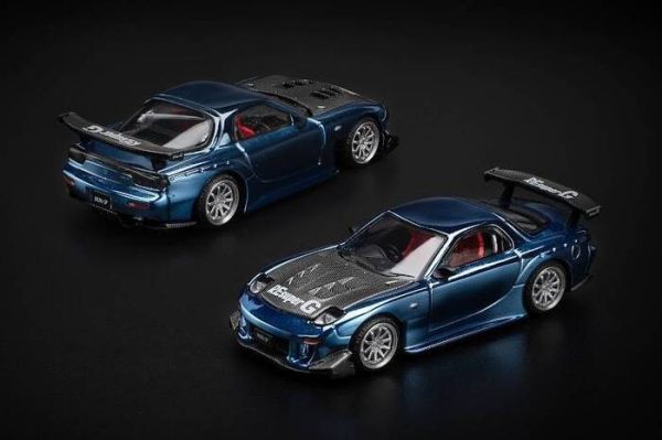 POP RACE 1/64 馬自達 MAZDA RX7 RE-AMEMIYA WIDEBODY BLUE CHROME PR640223 POP RACE 1/64 馬自達 MAZDA RX7 RE-AMEMIYA WIDEBODY BLUE CHROME PR640223