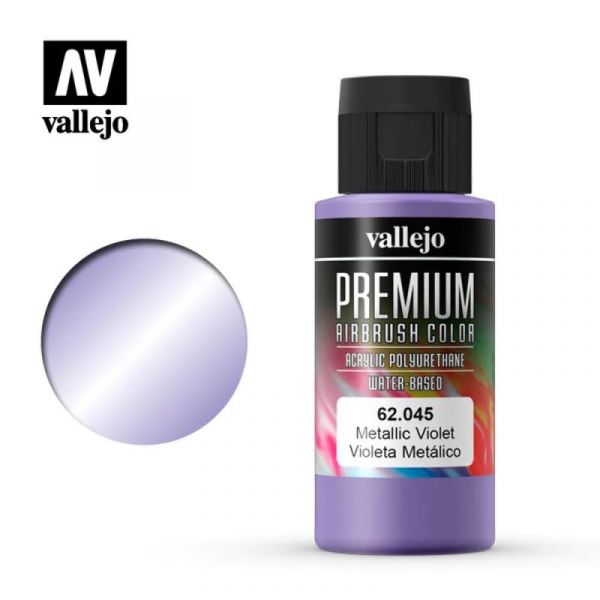 Acrylicos Vallejo 62045 高階色彩 Premium Color 金屬紫色 Metallic Violet 60 ml. Acrylicos,Vallejo,62045,高階色彩,Premium,Color,金屬紫色,Metallic,Violet,60 ml.