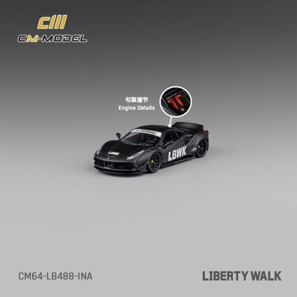 CM model 1/64 法拉利 Ferrari LBWK F488 印尼限定版 霧面黑 CM model 1/64 法拉利 Ferrari LBWK F488 印尼限定版 霧面黑