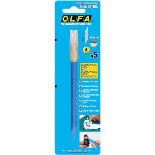 OLFA AK-5 細緻型筆刀 藍色 附5片刀片 OLFA,AK-5,細緻型,筆刀,藍色,附5片刀片,