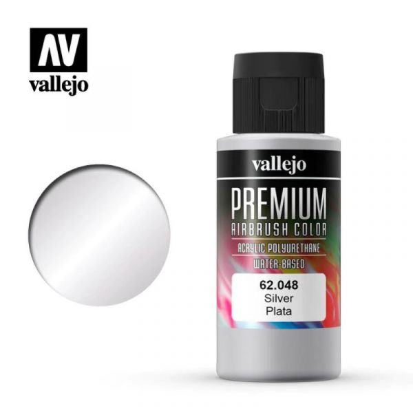 Acrylicos Vallejo 62048 高階色彩 Premium Color 銀色 Silver 60 ml. Acrylicos,Vallejo,62048,高階色彩,Premium,Color,銀色 ,Silver,60 ml. ,