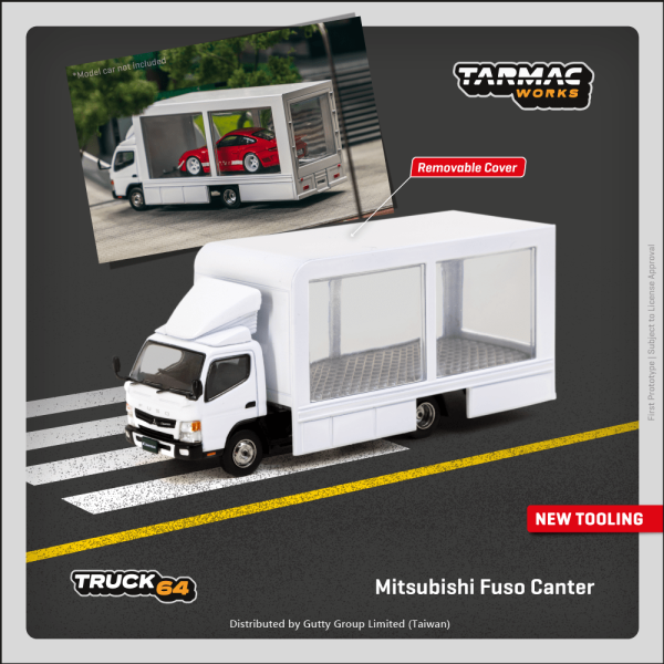 TARMAC WORKS 1/64 三菱 Mitsubishi Fuso Canter Mobile Display Truck 行動展示車 白色 TARMAC WORKS 1/64 三菱 Mitsubishi Fuso Canter Mobile Display Truck 行動展示車 白色