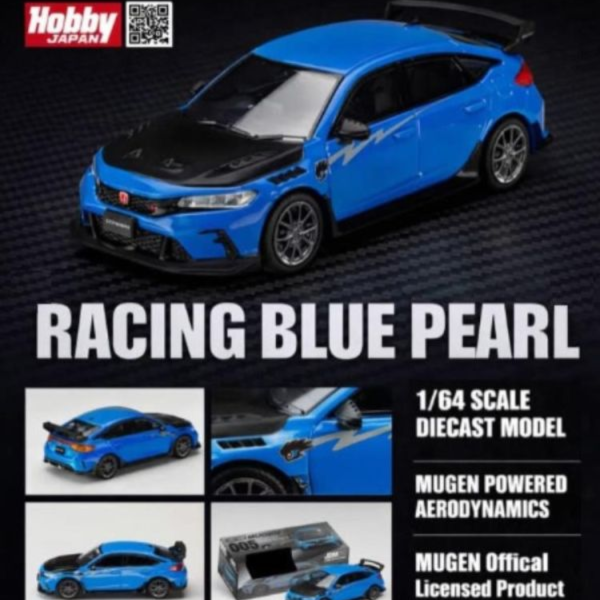 (預購) Hobby JAPAN 1/64 本田 HONDA CIVIC TYPE R (FL5) MUGEN Group.B (2025) RACING 賽車珍珠藍 HJDM005B-30 20260521 Hobby JAPAN 1/64 本田 HONDA CIVIC TYPE R (FL5) MUGEN Group.B (2025) RACING 賽車珍珠藍 HJDM005B-30