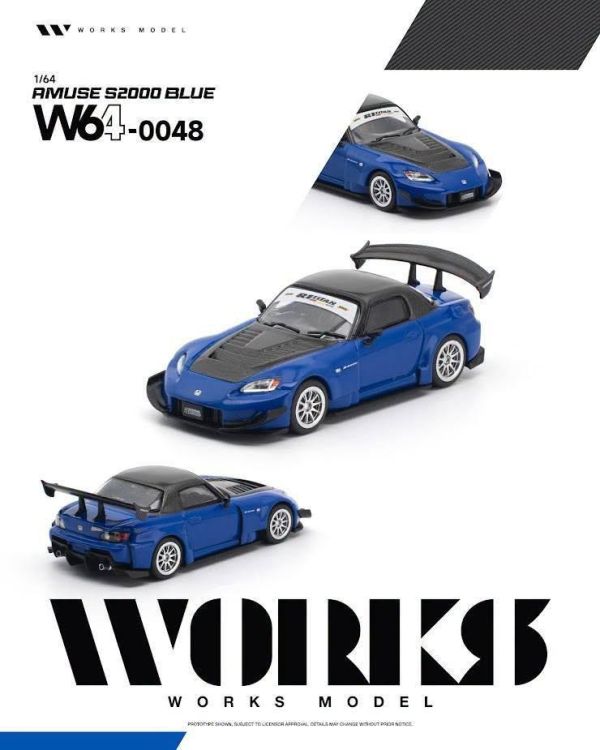 (預購) WORKS MODEL 1/64 本田 AMUSE S2000 GT1 TURBO BLUE 20261027 WORKS MODEL 1/64 本田 AMUSE S2000 GT1 TURBO BLUE