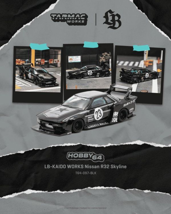 (預購) TARMAC WORKS 1/64 日產 HOBBY64 LB-KAIDO WORKS Nissan R32 Skyline Black T64-097-BLK 20260921 TARMAC WORKS 1/64 日產 HOBBY64 LB-KAIDO WORKS Nissan R32 Skyline Black T64-097-BLK