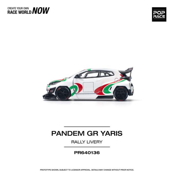 POP RACE 1/64 豐田 TOYOTA PANDEM GR YARIS 拉力塗裝 PR640136 POP RACE 1/64 豐田 TOYOTA PANDEM GR YARIS 拉力塗裝 PR640136