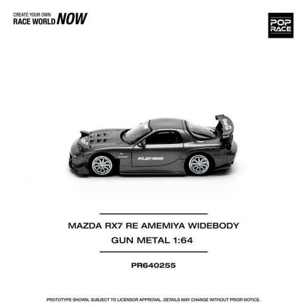 POP RACE 1/64 馬自達 MAZDA RX7 RE-AMEMIYA GUN METAL PR640255 POP RACE 1/64 馬自達 MAZDA RX7 RE-AMEMIYA GUN METAL PR640255