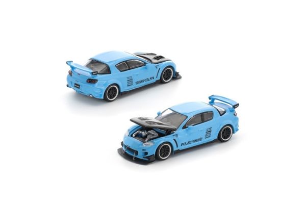 POP RACE 1/64 馬自達 MAZDA RX-8 RE-AMEMIYA LIGHT BLUE PR640270 POP RACE 1/64 馬自達 MAZDA RX-8 RE-AMEMIYA LIGHT BLUE PR640270