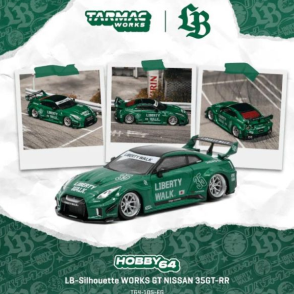 (預購) TARMAC WORKS 1/64 日產 HOBBY64 LB-Silhouette WORKS GT NISSAN 35GT-RR Emerald green T64-105-EG 20260706 TARMAC WORKS 1/64 日產 HOBBY64 LB-Silhouette WORKS GT NISSAN 35GT-RR Emerald green T64-105-EG