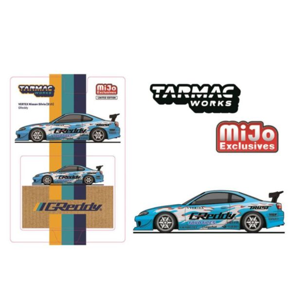 TARMAC WORKS × MIJO 聯名限定 1/64 日產 VERTEX Nissan Silvia (S15) GReddy 美國MIJO聯名限定版(吊卡版) TARMAC WORKS × MIJO 聯名限定 1/64 日產 VERTEX Nissan Silvia (S15) GReddy 美國MIJO聯名限定版(吊卡版)