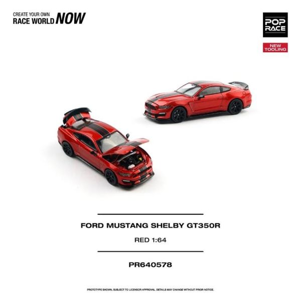 (預購) POP RACE 1/64 福特 FORD MUSTANG SHELBY GT350R RACE RED PR640578 20260622 POP RACE 1/64 福特 FORD MUSTANG SHELBY GT350R RACE RED PR640578