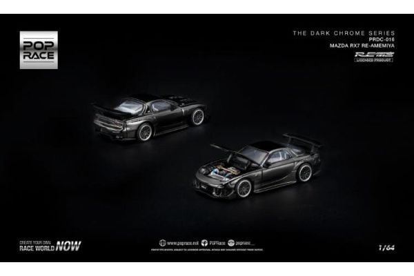 (預購) POP RACE 1/64 馬自達 暗黑電鍍系列 MAZDA RX-7 RE-AMEMIYA DARK CHROME PRDC016 20260805 POP RACE 1/64 馬自達 暗黑電鍍系列 MAZDA RX-7 RE-AMEMIYA DARK CHROME PRDC016