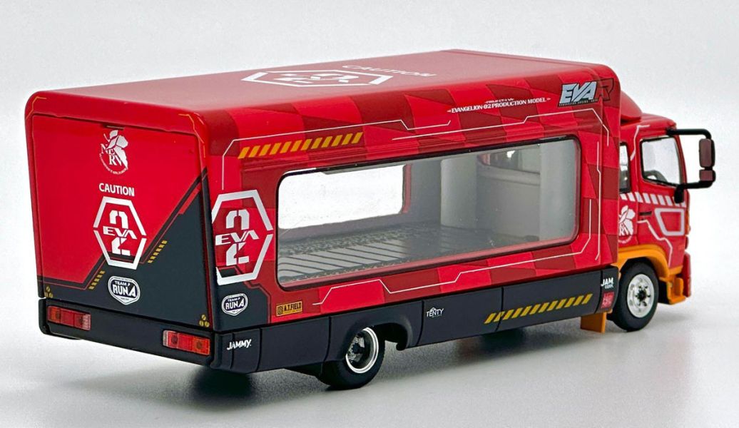 [即將到貨 請點貨到通知] POP RACE 1/64 EVA Racing Trans Porter HINO 500 運輸車 EVA-02 貳號機 POP RACE 1/64 EVA Racing Trans Porter HINO 500 運輸車 EVA-02 貳號機