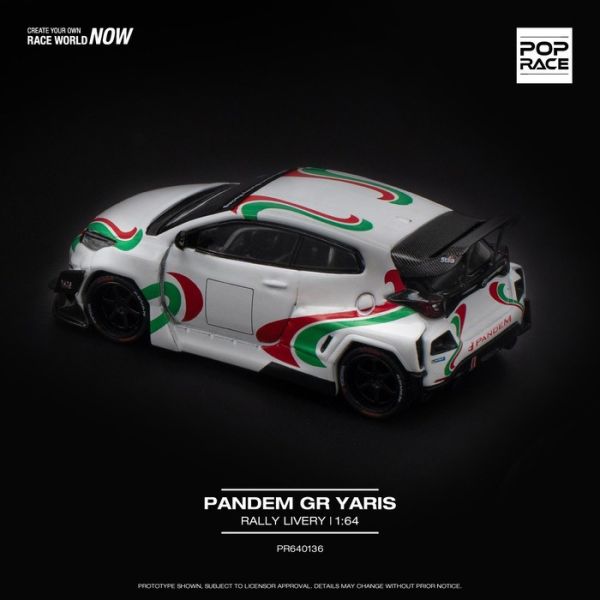 POP RACE 1/64 豐田 TOYOTA PANDEM GR YARIS 拉力塗裝 PR640136 POP RACE 1/64 豐田 TOYOTA PANDEM GR YARIS 拉力塗裝 PR640136