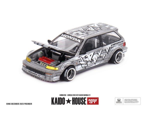 (預購) KAIDO HOUSE x MINIGT 1/64 本田 Honda Civic (EF) Kaido Manga V1 KHMG260 20251218 KAIDO HOUSE x MINIGT 1/64 本田 Honda Civic (EF) Kaido Manga V1 KHMG260
