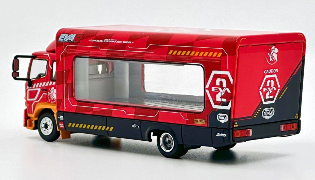 [即將到貨 請點貨到通知] POP RACE 1/64 EVA Racing Trans Porter HINO 500 運輸車 EVA-02 貳號機 POP RACE 1/64 EVA Racing Trans Porter HINO 500 運輸車 EVA-02 貳號機