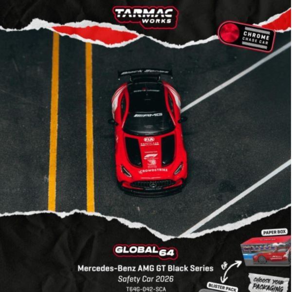 (預購) [吊卡版] Tarmac Works 1/64 賓士 GLOBAL64 Mercedes-Benz AMG GT Black Series Safety Car 2026 T64G-042-SCA 20260824 [吊卡版] Tarmac Works 1/64 賓士 GLOBAL64 Mercedes-Benz AMG GT Black Series Safety Car 2026 T64G-042-SCA