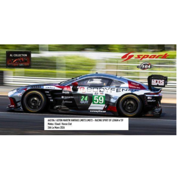 (預購) Spark 1/64 奧斯頓·馬丁 Aston Martin V9580006361844antage AMR LMGT3 No.59 RACING SPIRIT OF LEMAN 64S184 20260819 Spark 1/64 奧斯頓·馬丁 Aston Martin V9580006361844antage AMR LMGT3 No.59 RACING SPIRIT OF LEMAN 64S184
