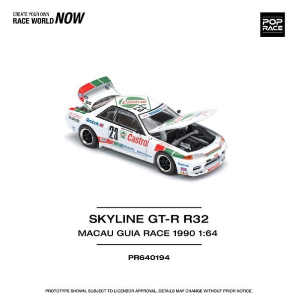 POP RACE 1/64 日產 NISSAN GT-R R32 MACAU GUIA RACE 1990 WINNER PR640194 POP RACE 1/64 日產 NISSAN GT-R R32 MACAU GUIA RACE 1990 WINNER PR640194