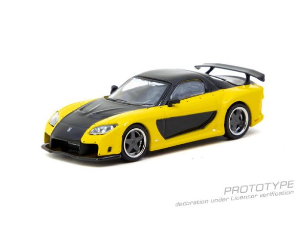 TARMAC WORKS 1/64 馬自達 Mazda RX-7 VeilSide Fortune7 Yellow / Black T64G-075-YE TARMAC WORKS 1/64 馬自達 Mazda RX-7 VeilSide Fortune7 Yellow / Black T64G-075-YE
