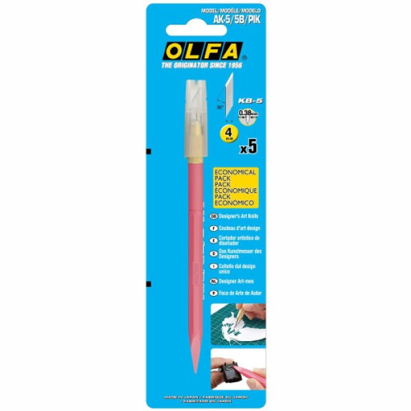 OLFA AK-5 細緻型筆刀 粉紅色 附5片刀片 OLFA,AK-5,細緻型筆刀,粉紅色,附5片刀片,