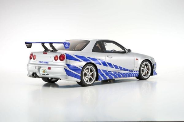 (預購) KYOSHO 京商 1/12 巨大比例 玩命關頭2 日產 Nissan Skyline R34 GT-R 2001 Fast & Furious (Silver/Blue Stripes) KSR12007A 20260205 KYOSHO 京商 1/12 巨大比例 玩命關頭2 日產 Nissan Skyline R34 GT-R 2001 Fast & Furious (Silver/Blue Stripes) KSR12007A