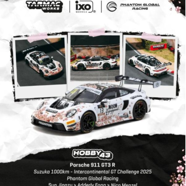 (預購) TARMAC WORKS 1/64 保時捷 HOBBY43 Porsche 911 GT3 R Suzuka 1000km - Intercontinental GT Challenge 2025 T43-030-25SUZ13 20260607 TARMAC WORKS 1/64 保時捷 HOBBY43 Porsche 911 GT3 R Suzuka 1000km - Intercontinental GT Challenge 2025 T43-030-25SUZ13
