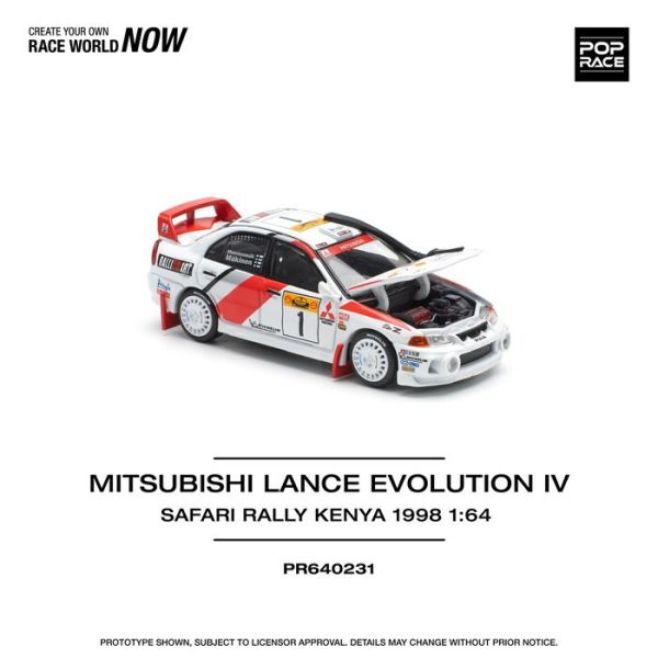 POP RACE 1/64 三菱 MITSUBISHI LANCER EVOLUTION IV SAFARI RALLY KENYA 1998 PR640231 POP RACE 1/64 三菱 MITSUBISHI LANCER EVOLUTION IV SAFARI RALLY KENYA 1998 PR640231