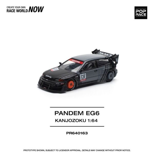 POP RACE 1/64 本田 HONDA PANDEM CIVIC EG6 "KANJOZOKU" PR640163 POP RACE 1/64 本田 HONDA PANDEM CIVIC EG6 "KANJOZOKU" PR640163