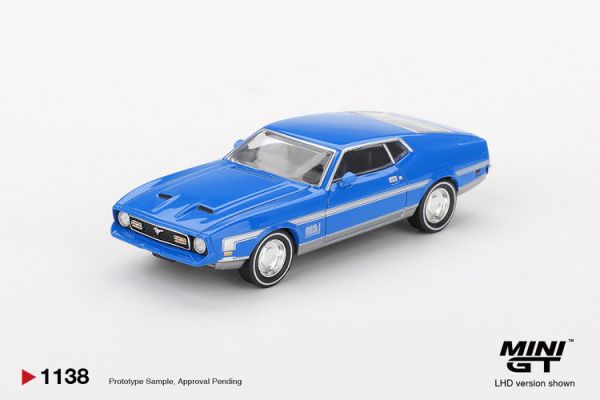 (預購) [吊卡版] MINIGT 1/64 福特 Ford Mustang Mach 1 Grabber Blue LHD MGT01138-BL 20251225 [吊卡版] MINIGT 1/64 福特 Ford Mustang Mach 1 Grabber Blue LHD MGT01138-BL