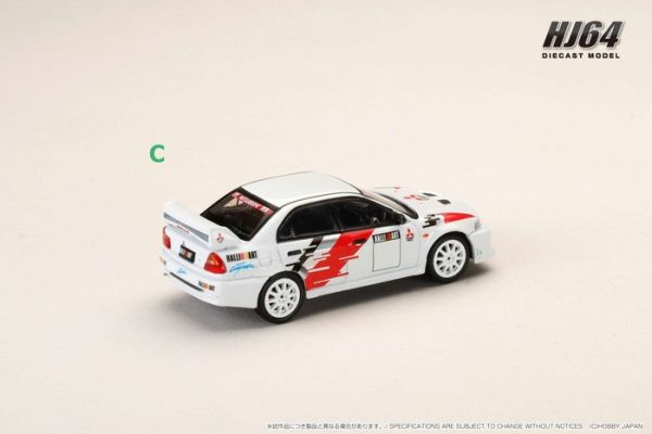 Hobby JAPAN 1/64 三菱 LANCER RS EVOLUTION 6 (CP9A)  2000 RALLIART 白 HJ643033RA Hobby JAPAN 1/64 三菱 LANCER RS EVOLUTION 6 (CP9A)  2000 RALLIART 白 HJ643033RA