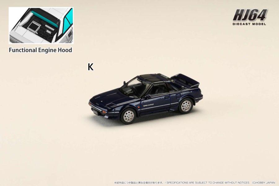 Hobby JAPAN 1/64 豐田 Toyota MR2 1600G-LIMITED SUPER CHARGER 1988 T型天窗 雲母藍 Hobby JAPAN 1/64 豐田 Toyota MR2 1600G-LIMITED SUPER CHARGER 1988 T型天窗 雲母藍