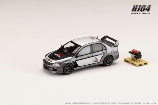 Hobby JAPAN 1/64 三菱 MITSUBISHI LANCER EVOLUTION 9 MR GSR RALLY REPLICA with Engine Display Model 2006 雲母灰 HJ648054MP Hobby JAPAN 1/64 三菱 MITSUBISHI LANCER EVOLUTION 9 MR GSR RALLY REPLICA with Engine Display Model 2006 雲母灰 HJ648054MP