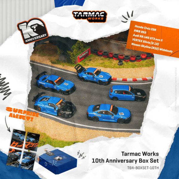 (預購) TARMAC WORKS 1/64 Tarmac Works 10th Anniversary Box Set T64-BOXSET-10TH 完整五款紀念車 專屬禮盒包裝 (預購) TARMAC WORKS 1/64 Tarmac Works 10th Anniversary Box Set T64-BOXSET-10TH 完整五款紀念車 專屬禮盒包裝
