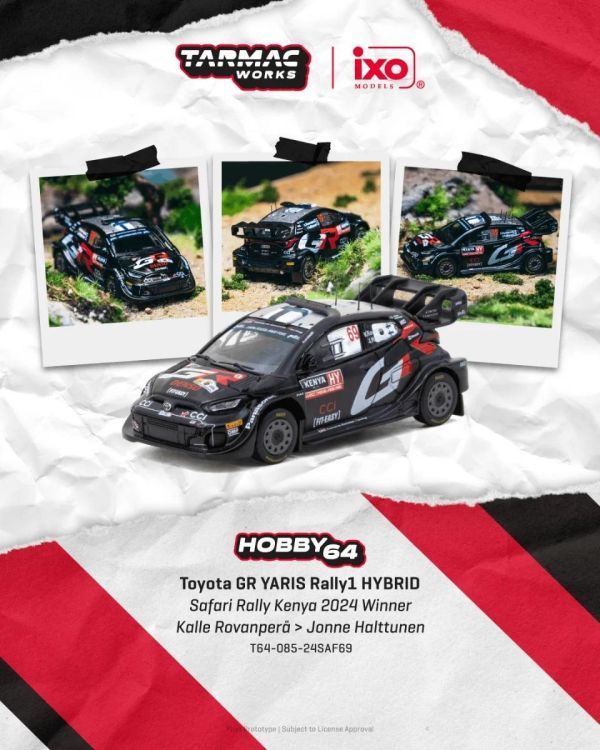 (預購) TARMAC WORKS 1/64 豐田 HOBBY64 Toyota GR YARIS Rally1 HYBRID Safari Rally Kenya 2024 Winner T64-085-24SAF69 20260906 TARMAC WORKS 1/64 豐田 HOBBY64 Toyota GR YARIS Rally1 HYBRID Safari Rally Kenya 2024 Winner T64-085-24SAF69