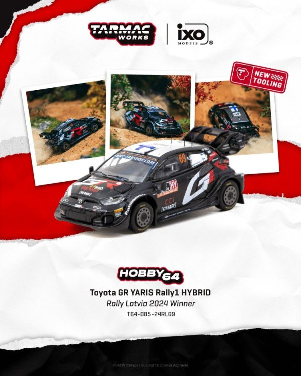 (預購) TARMAC WORKS 1/64 豐田 Toyota GR YARIS Rally1 HYBRID Rally Latvia 2024 Winner T64-085-24RL69 20251107 TARMAC WORKS 1/64 豐田 Toyota GR YARIS Rally1 HYBRID Rally Latvia 2024 Winner T64-085-24RL69