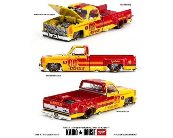 (預購) KAIDO HOUSE x MINIGT 雪佛蘭 Chevrolet Silverado Dually Kaido Racing Team V1 KHMG320 20261018 KAIDO HOUSE x MINIGT 雪佛蘭 Chevrolet Silverado Dually Kaido Racing Team V1 KHMG320
