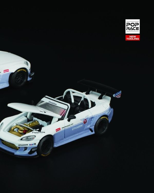 (預購) POP RACE 1/64 本田 PANDEM S2000 WHITE (預購) POP RACE 1/64 本田 PANDEM S2000 WHITE