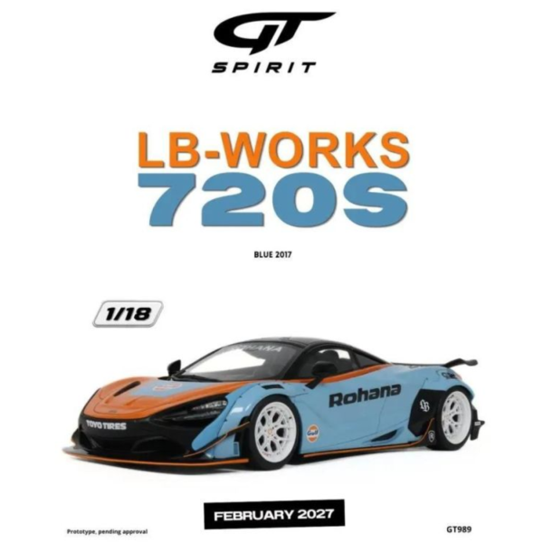 (預購) GT SPIRIT 1/18 LB-WORKS 720S ORANGE & BLUE 2017 GT989 20260928 GT SPIRIT 1/18 LB-WORKS 720S ORANGE & BLUE 2017 GT989