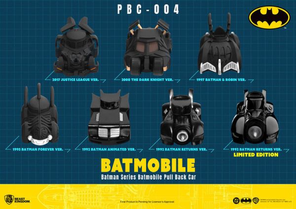(預購) Beast Kingdom 盒玩 PBC-004 蝙蝠俠系列 蝙蝠車迴力車 全6+1隱藏款 一中盒6入販售 (預購) Beast Kingdom 盒玩 PBC-004 蝙蝠俠系列 蝙蝠車迴力車 全6+1隱藏款 一中盒6入販售