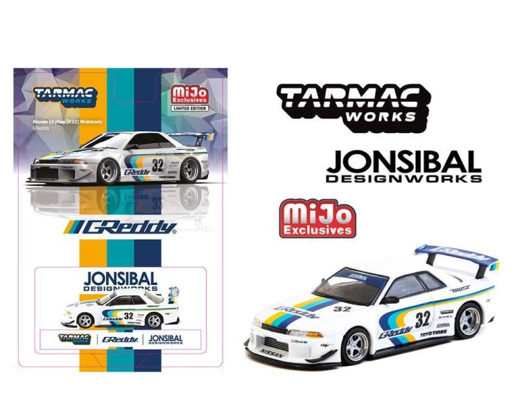 (預購) TARMAC WORKS × MiJo Exclusive 1/64 日產 Nissan Skyline GT-R R32 WIDEBODY JONSIBAL DESIGNWORKS GREDDY Limited Edition. 限定版 T64G-061-GDY (預購) TARMAC WORKS × MiJo Exclusive 1/64 日產 Nissan Skyline GT-R R32 WIDEBODY JONSIBAL DESIGNWORKS GREDDY Limited Edition. 限定版 T64G-061-GDY