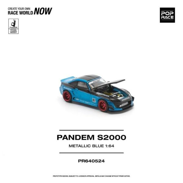 (預購) POP RACE 1/64 本田 PANDEM S2000 METALLIC BLUE PR640524 20260527 POP RACE 1/64 本田 PANDEM S2000 METALLIC BLUE PR640524