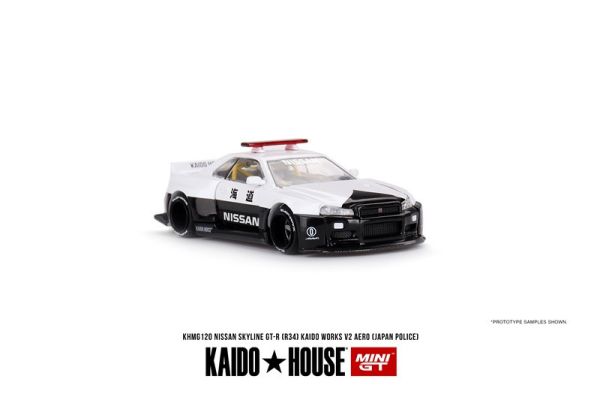 MINIGT 1/64 日產 Nissan Skyline GT-R R34 Kaido Works V2 Aero Police 警車塗裝 MINIGT 1/64 日產 Nissan Skyline GT-R R34 Kaido Works V2 Aero Police 警車塗裝