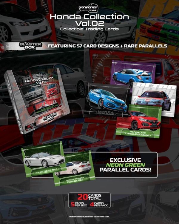 (預購) Tarmac Cards 卡牌 本田 Honda Collection Vol.02 4張/入 一中盒5入販售 20261018 Tarmac Cards 卡牌 本田 Honda Collection Vol.02 4張/入 一中盒5入販售