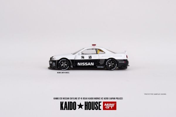 MINIGT 1/64 日產 Nissan Skyline GT-R R34 Kaido Works V2 Aero Police 警車塗裝 MINIGT 1/64 日產 Nissan Skyline GT-R R34 Kaido Works V2 Aero Police 警車塗裝
