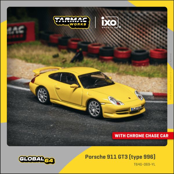 (預購) TARMAC WORKS 1/64 保時捷 Porsche 911 GT3 (type 996) Yellow T64G-069-YL (預購) TARMAC WORKS 1/64 保時捷 Porsche 911 GT3 (type 996) Yellow T64G-069-YL