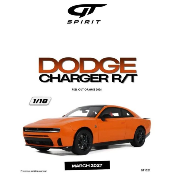 (預購) GT SPIRIT 1/18 DODGE CHARGER R/T PEEL OUT ORANGE 2026 GT1021 20260928 GT SPIRIT 1/18 DODGE CHARGER R/T PEEL OUT ORANGE 2026 GT1021