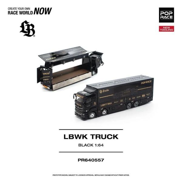 (預購) POP RACE 1/64 LBWK TRUCK - BLACK PR640557 20260729 POP RACE 1/64 LBWK TRUCK - BLACK PR640557