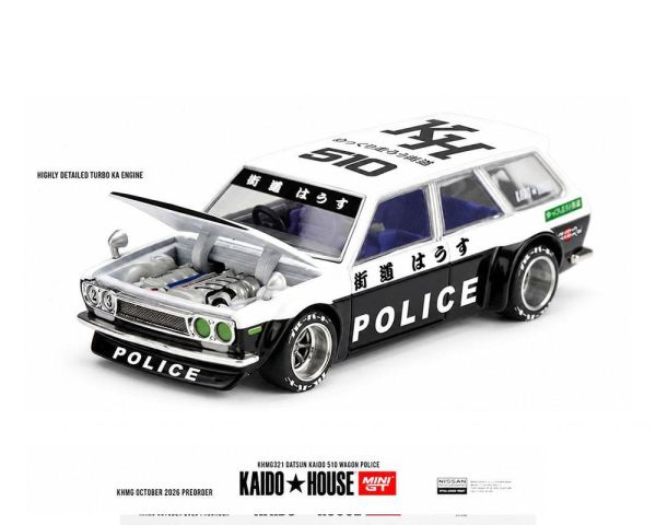 (預購) KAIDO HOUSE x MINIGT 達特桑 Datsun KAIDO 510 Wagon Police KHMG321 20261018 KAIDO HOUSE x MINIGT 達特桑 Datsun KAIDO 510 Wagon Police KHMG321